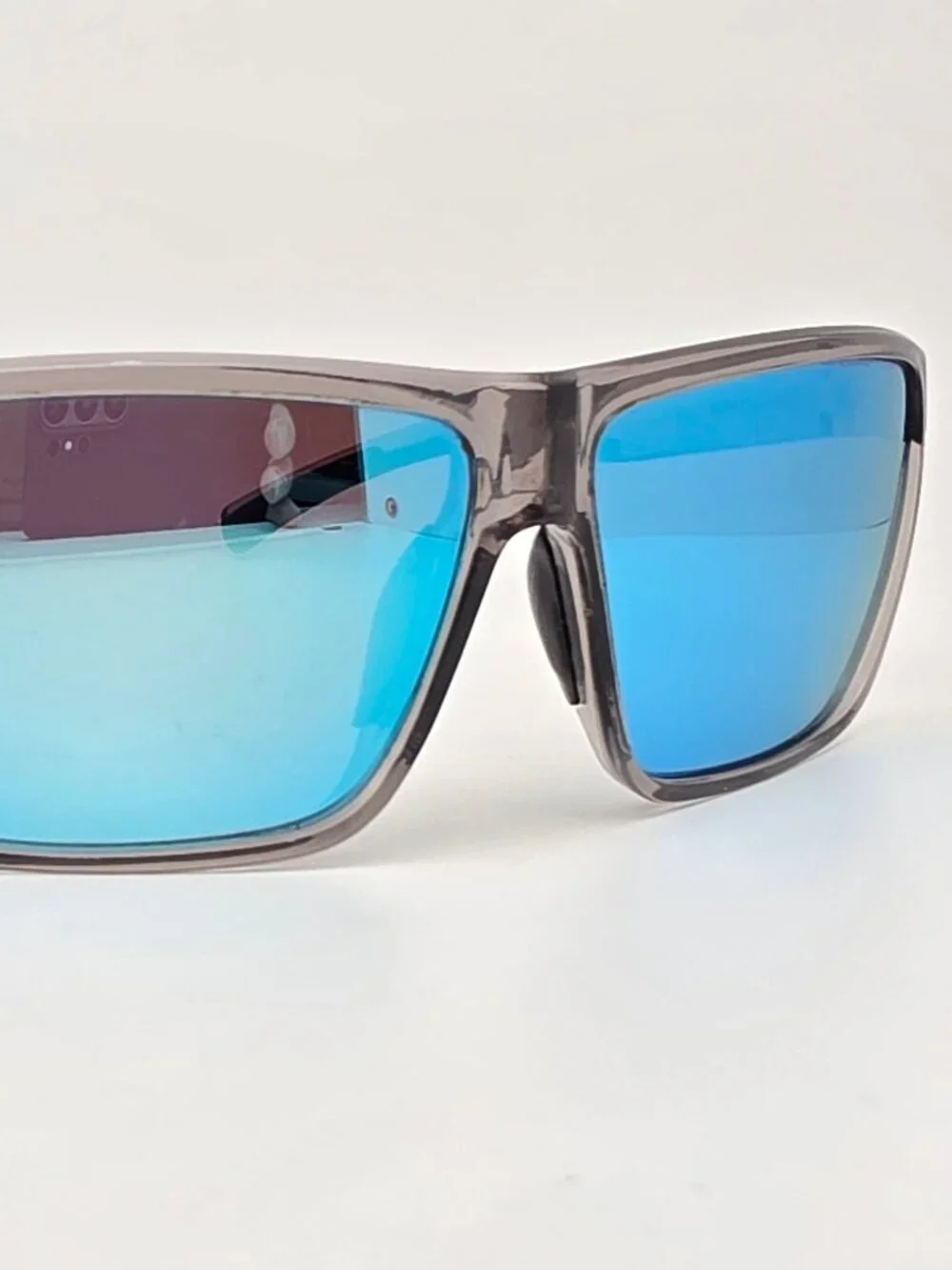 Shady Rays Cayman Ocean Smoke Grey Frame Polarized Blue Mirror Lens Sunglasses
